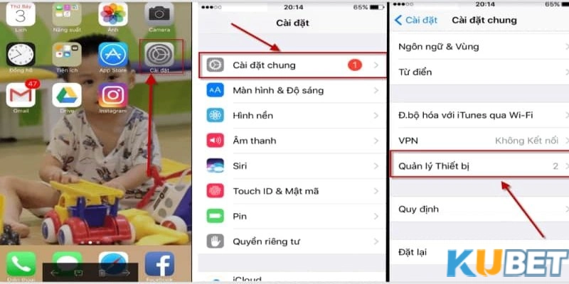 Cách tải app Kubet iOS về điện thoại hình quả táo